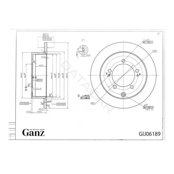 Тормозные диски GANZ GIJ06189
