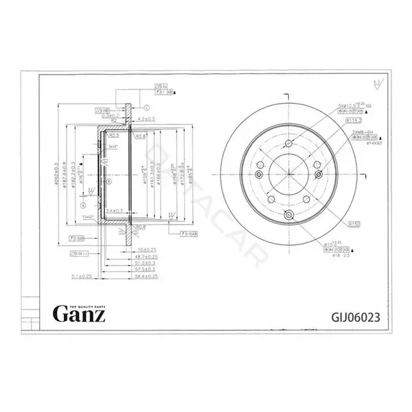 Тормозные диски GANZ GIJ06023