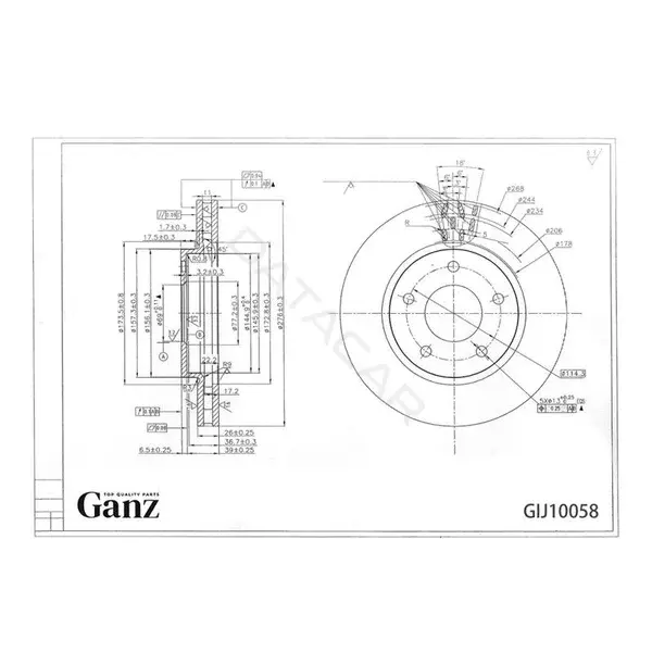 Тормозные диски GANZ GIJ10058