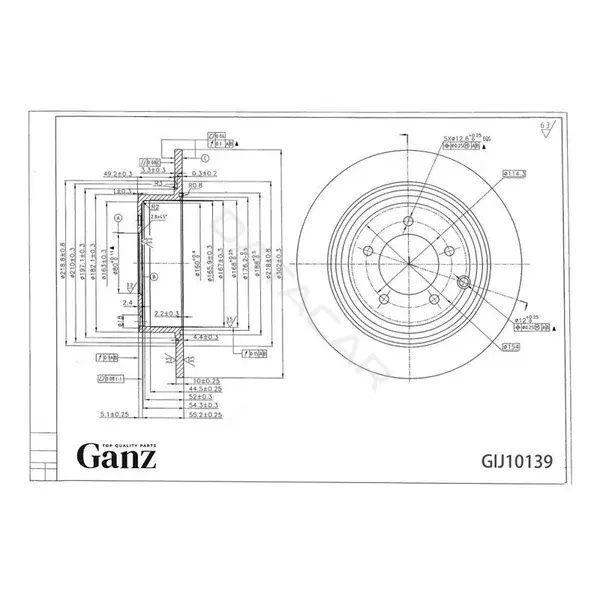 Тормозные диски GANZ GIJ10139