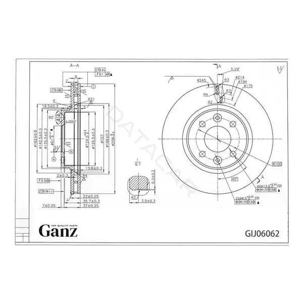 Тормозные диски GANZ GIJ06062