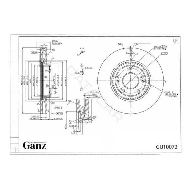 Тормозные диски GANZ GIJ10072
