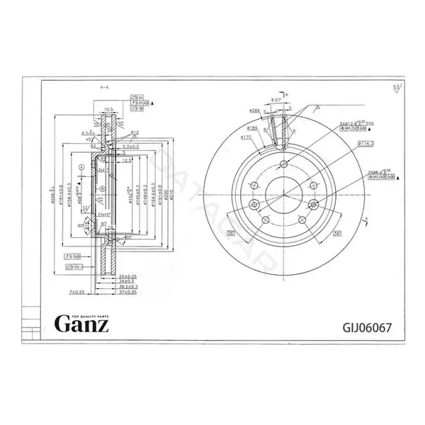 Тормозные диски GANZ GIJ06067