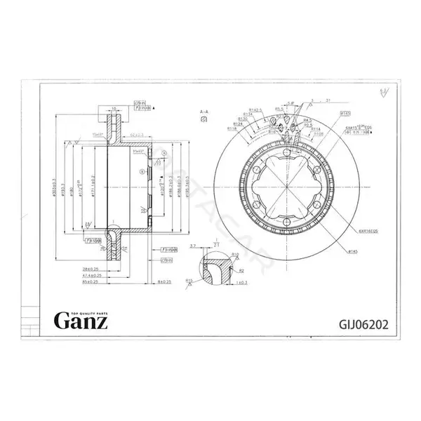 Тормозные диски GANZ GIJ06202