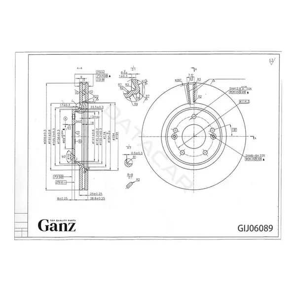 Тормозные диски GANZ GIJ06089
