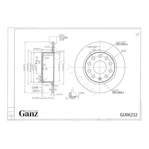 Тормозные диски GANZ GIJ06232