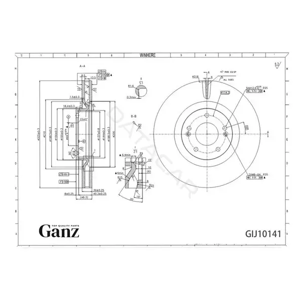Тормозные диски GANZ GIJ10141