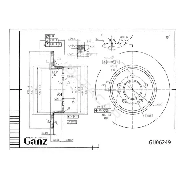 Тормозные диски GANZ GIJ06249