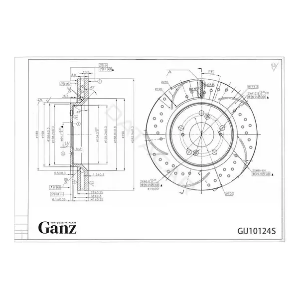 Тормозные диски GANZ GIJ10124S