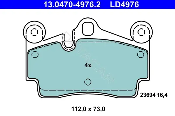 Тормозные колодки ATE 13.0470-4976.2