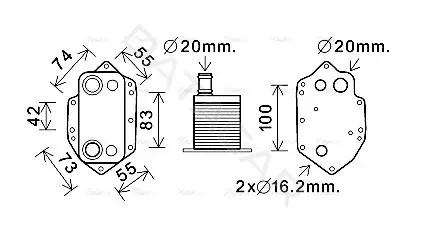 Масляный радиатор двигателя AVA BW3554