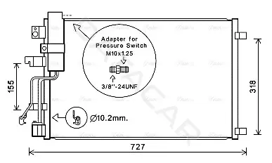 Радиатор кондиционера AVA DNA5290D
