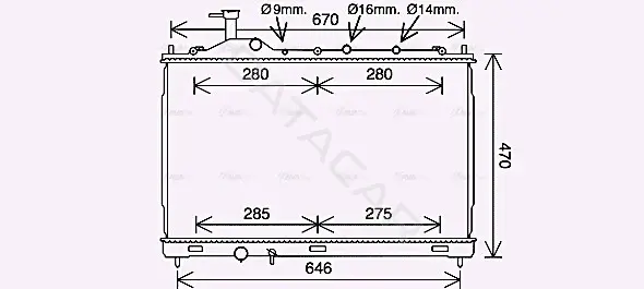 Радиатор охлаждения AVA MT2262