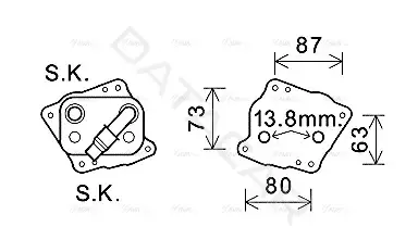 Масляный радиатор двигателя AVA BW3412