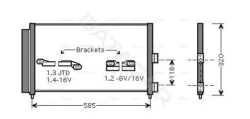 Радиатор кондиционера AVA FT5289D