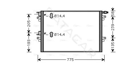 Радиатор кондиционера AVA RTA5297