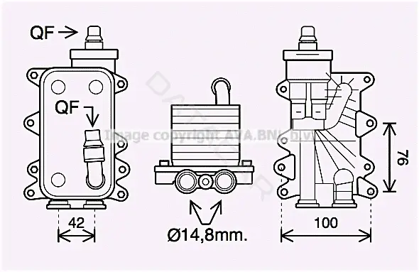 Радиатор АКПП AVA BW3560H