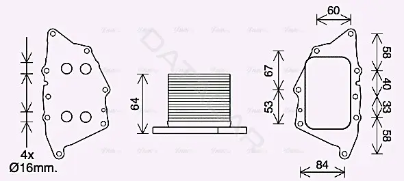 Масляный радиатор двигателя AVA BW3572