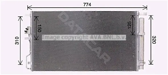 Радиатор кондиционера AVA KA5301D