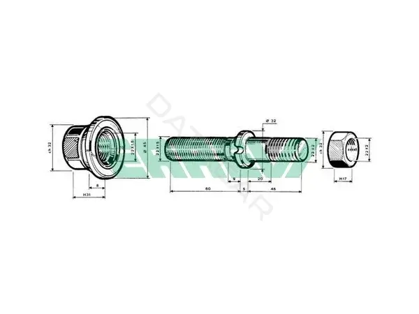 Болт колесный ERREVI 729040