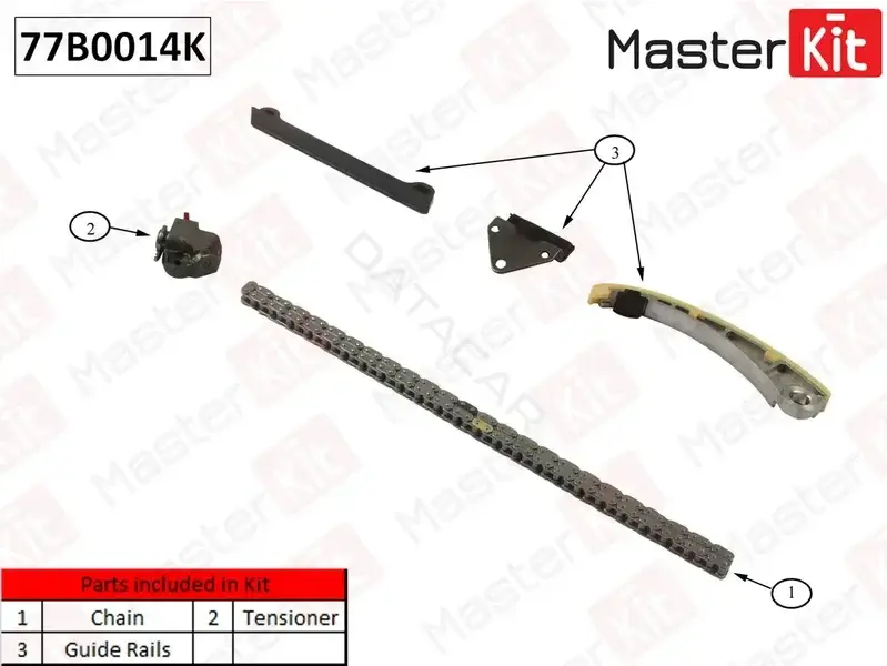 Комплект цепи ГРМ MASTERKIT 77B0014K