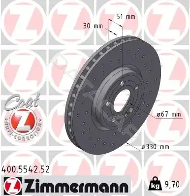 Тормозные диски ZIMMERMANN 400.5542.52