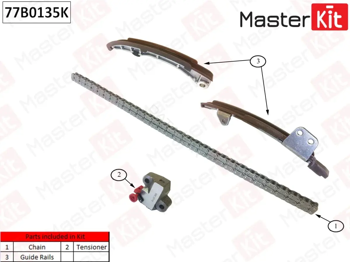 Комплект цепи ГРМ MASTERKIT 77B0135K