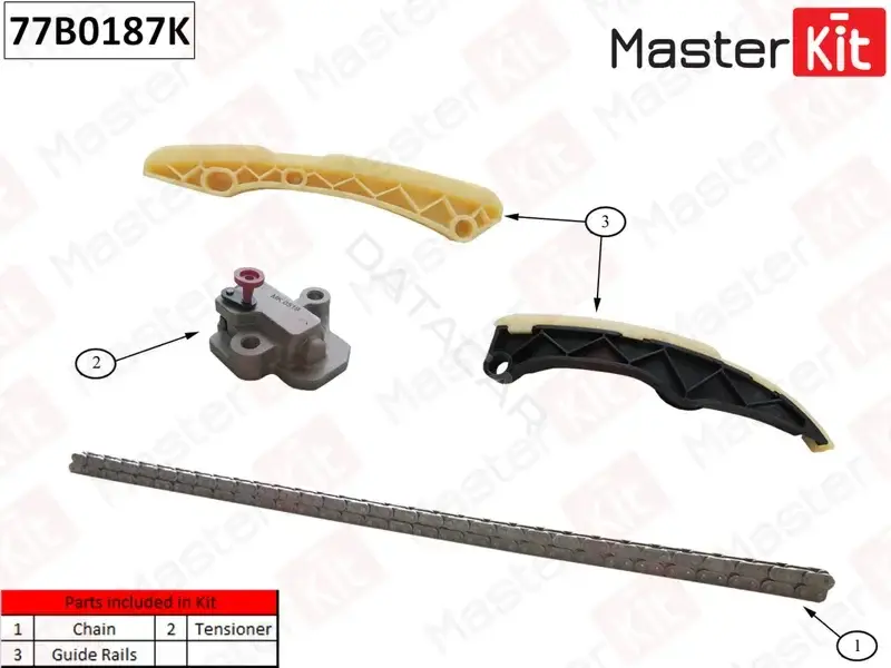 Комплект цепи ГРМ MASTERKIT 77B0187K