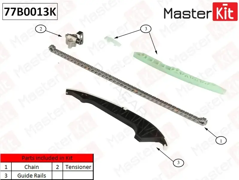 Комплект цепи ГРМ MASTERKIT 77B0013K