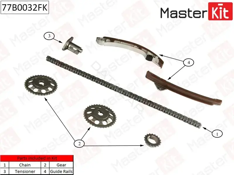 Комплект цепи ГРМ MASTERKIT 77B0032FK