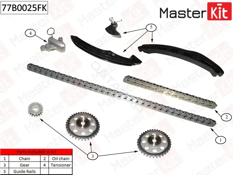 Комплект цепи ГРМ MASTERKIT 77B0025FK