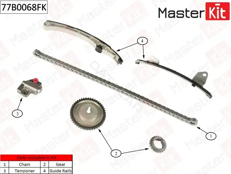 Комплект цепи ГРМ MASTERKIT 77B0068FK