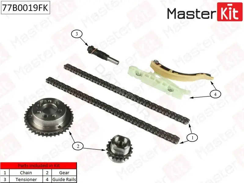 Комплект цепи ГРМ MASTERKIT 77B0019FK