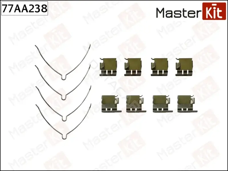 Ремкомплект тормозных колодок MASTERKIT 77AA238