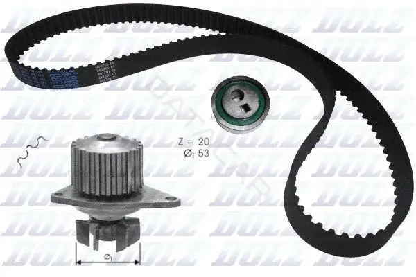 Комплект ГРМ с помпой DOLZ KD026