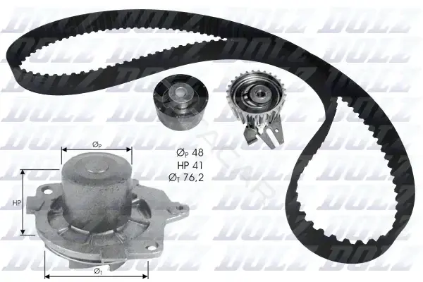 Комплект ГРМ с помпой DOLZ KD114