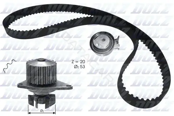 Комплект ГРМ с помпой DOLZ KD134