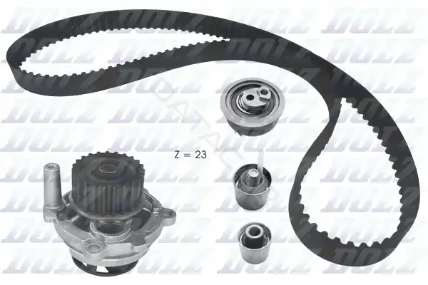 Комплект ГРМ с помпой DOLZ KD166