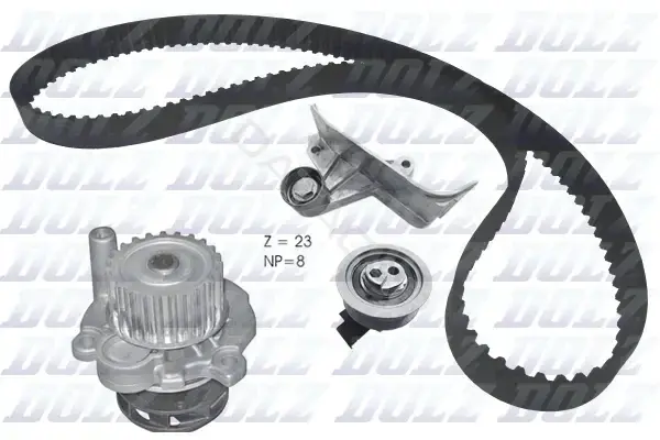 Комплект ГРМ с помпой DOLZ KD167