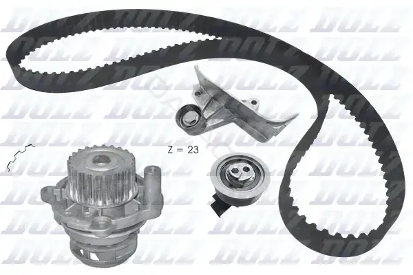 Комплект ГРМ с помпой DOLZ KD168