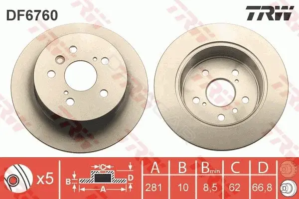 Тормозные диски TRW DF6760