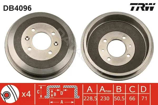 Тормозной барабан TRW DB4096