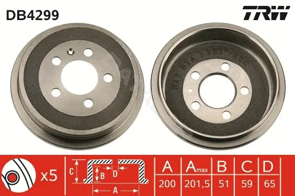 Тормозной барабан TRW DB4299