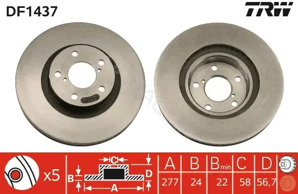 Тормозные диски TRW DF1437