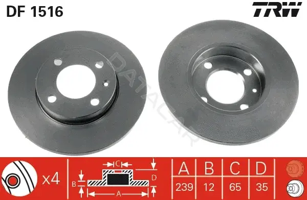 Тормозные диски TRW DF1516