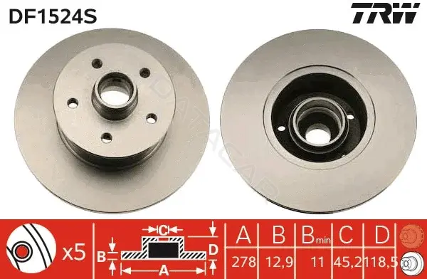 Тормозные диски TRW DF1524S