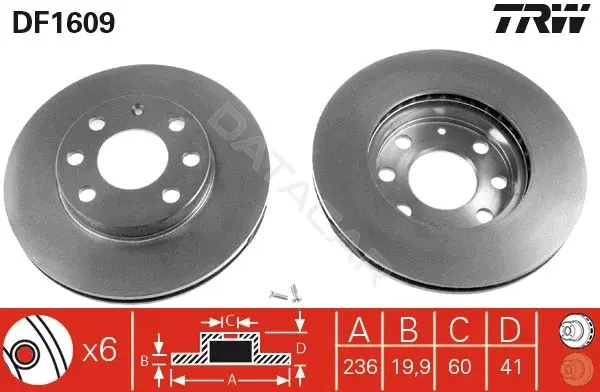 Тормозные диски TRW DF1609