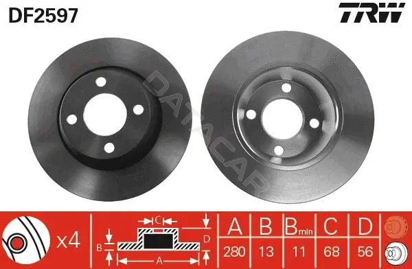 Тормозные диски TRW DF2597