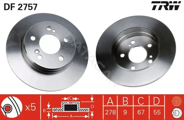Тормозные диски TRW DF2757