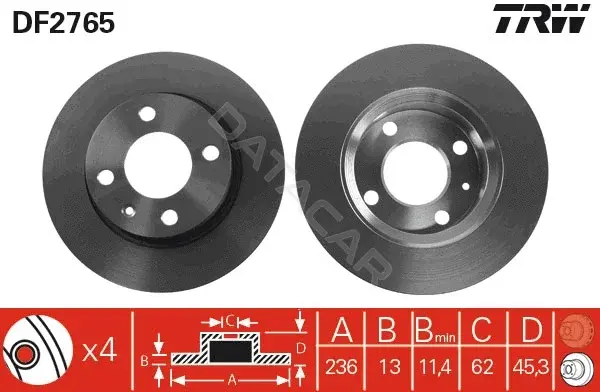 Тормозные диски TRW DF2765